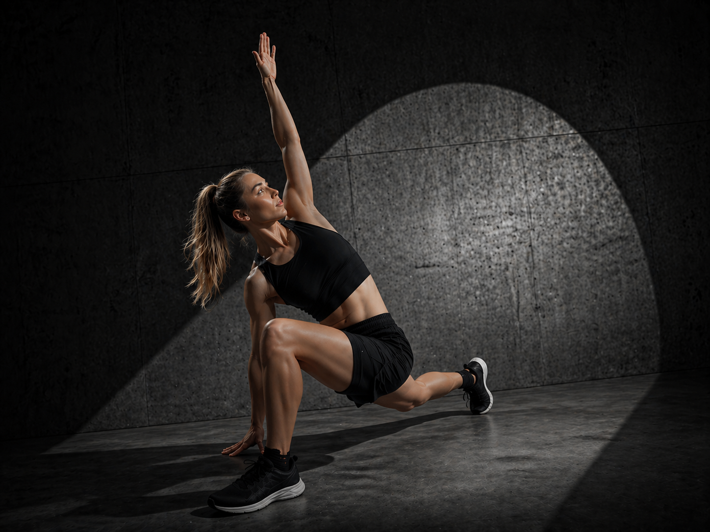 可動域の広がりを表現したアスリートの動作ビジュアル